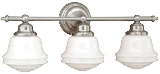 Huntley 3-Light Bath Sconce in Satin Nickel.
